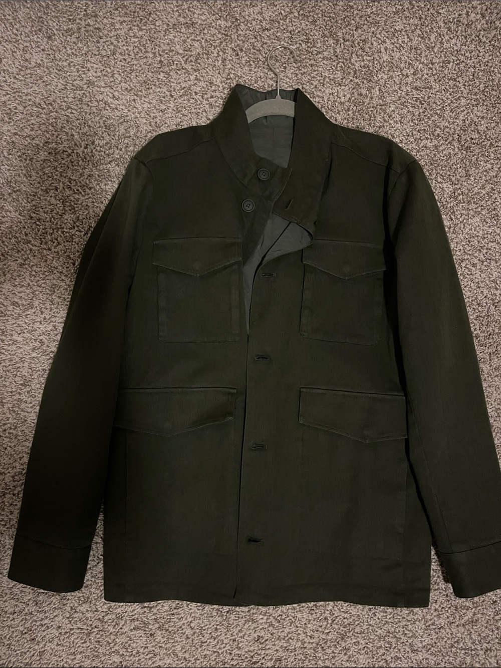 Men's Peter Millar Reversible Military-Style Field Jacket in Dark Olive